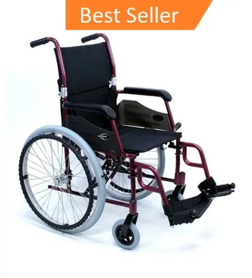 Karman - K-64- Ultra Lightweight Wheelchair with Elevating Legrest in Black/Silver