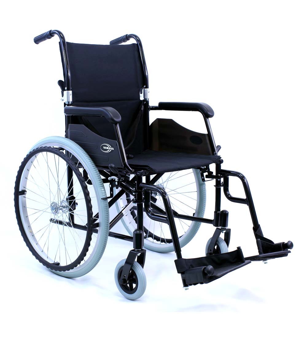 18" seat 24 lbs. Ultra Lightweight Wheelchair with Swing Away Footrest in Black, Burgundy, Silver