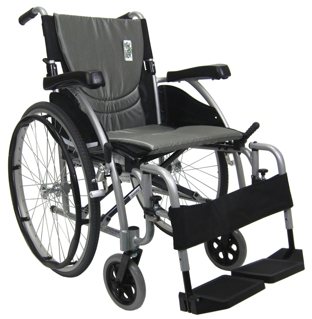 Karman - K-11 - Ergonomic Wheelchair Ultra Lightweight with Swing Away Footrest and Mag Wheels in Red / Silver