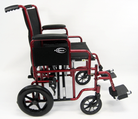 Karman - K-147-  Transport Wheelchair Heavy Duty with Removable Footrest and Armrest