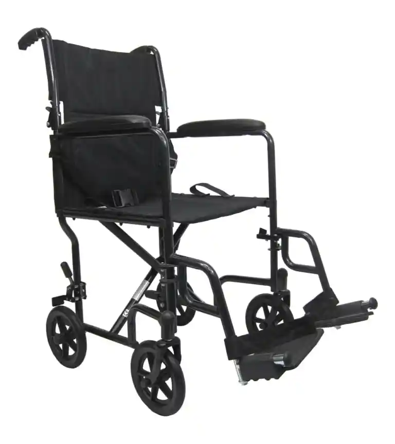 Karman K-149- Lightweight Transport Chair with Removable Footrest in Black/Burgundy/Blue