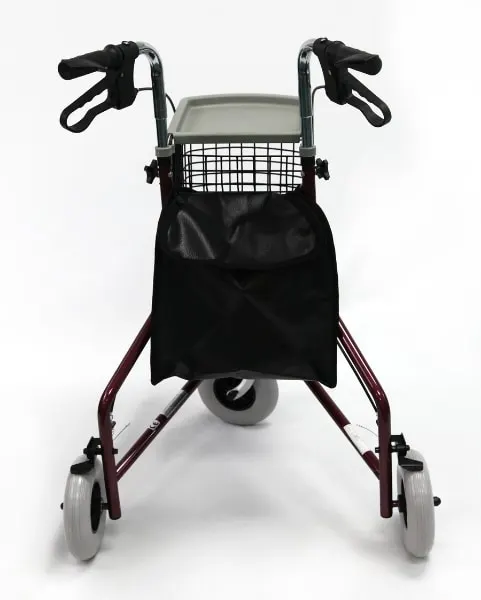 Karman-K-129 -  3 Wheel Rollator with Large 8" Casters , Aluminum, 13lbs - Blue/Burgundy