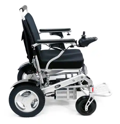 Karman Tranzit Foldable Lightweight Power Wheelchair in Silver/ Black