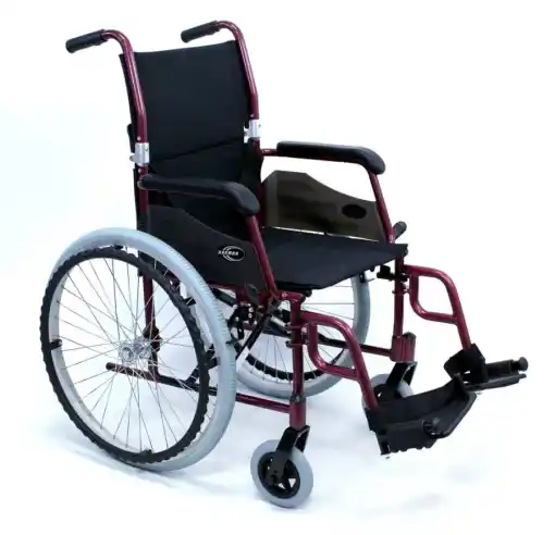 Karman - K-64- Ultra Lightweight Wheelchair with Elevating Legrest in Black/Silver