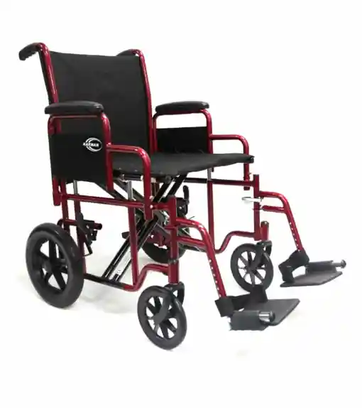 Karman - K-147-  Transport Wheelchair Heavy Duty with Removable Footrest and Armrest
