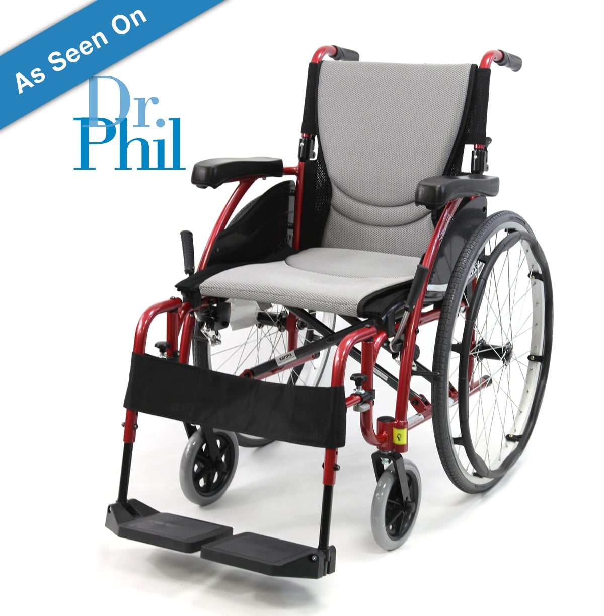 S-Ergo 115 18" seat Ultra Lightweight Ergonomic Wheelchair with Swing Away Footrest in Silver