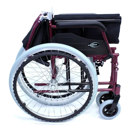 Karman - K-64- Ultra Lightweight Wheelchair with Elevating Legrest in Black/Silver