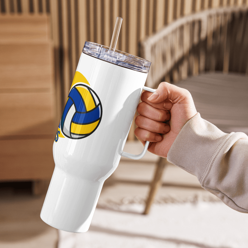 Trimble County Lady Raiders Travel mug with a handle