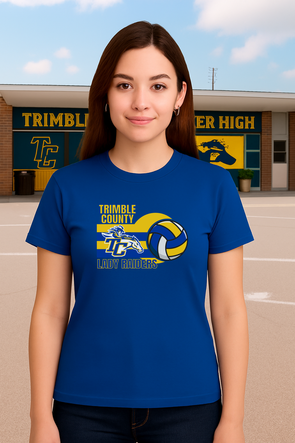 Ladys Trimble County Lady Raiders Volleyball T-shirt