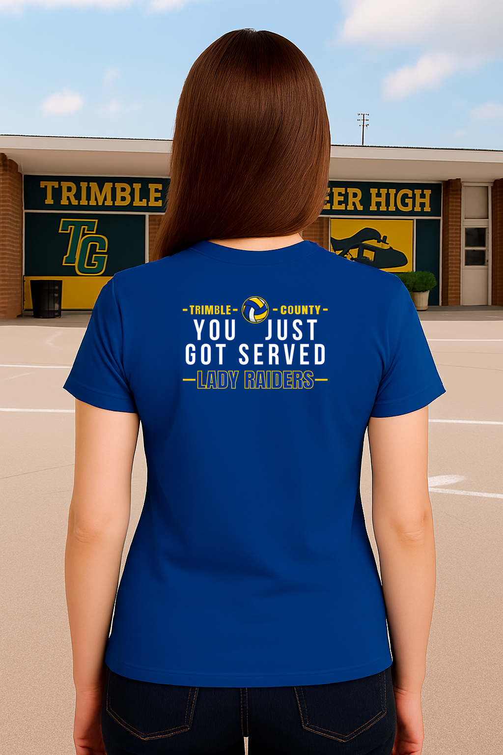 Ladys Trimble County Lady Raiders Volleyball T-shirt