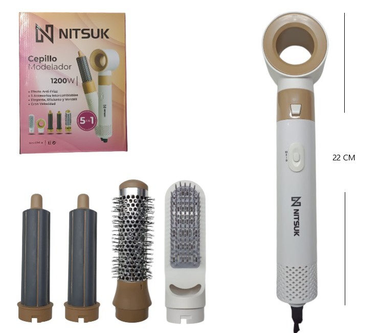 SET DE CEPILLO MOLDEADOR 5 EN 1 1200W NITSUK