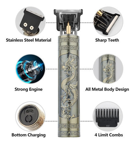 CORTA PELO T9 PROFESIONAL BARBERO METAL