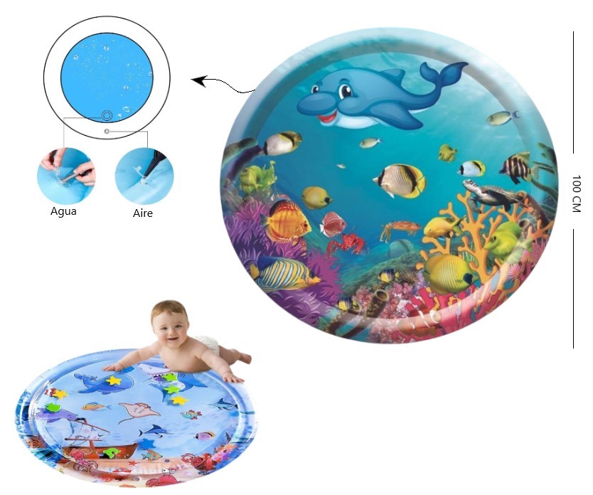 ALFOMBRA INFLABLE PARA BEBE 100X100CM