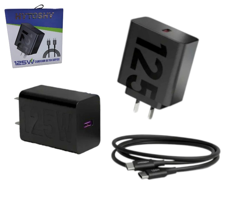 CARGADOR ULTRA RAPIDO 125W TIPOC Y USB A TIPOC