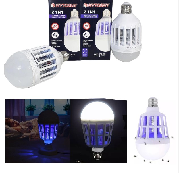 FOCO LED MATA MOSCAS Y MOSQUITOS 2 EN 1 9W