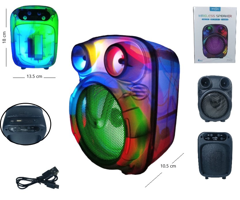 PARLANTE 4PLG C/LUZ BT/FM/MP3