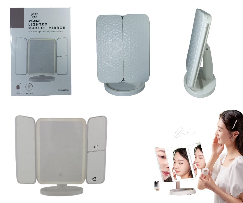 ESPEJO C/LUZ LED RECARGABLE