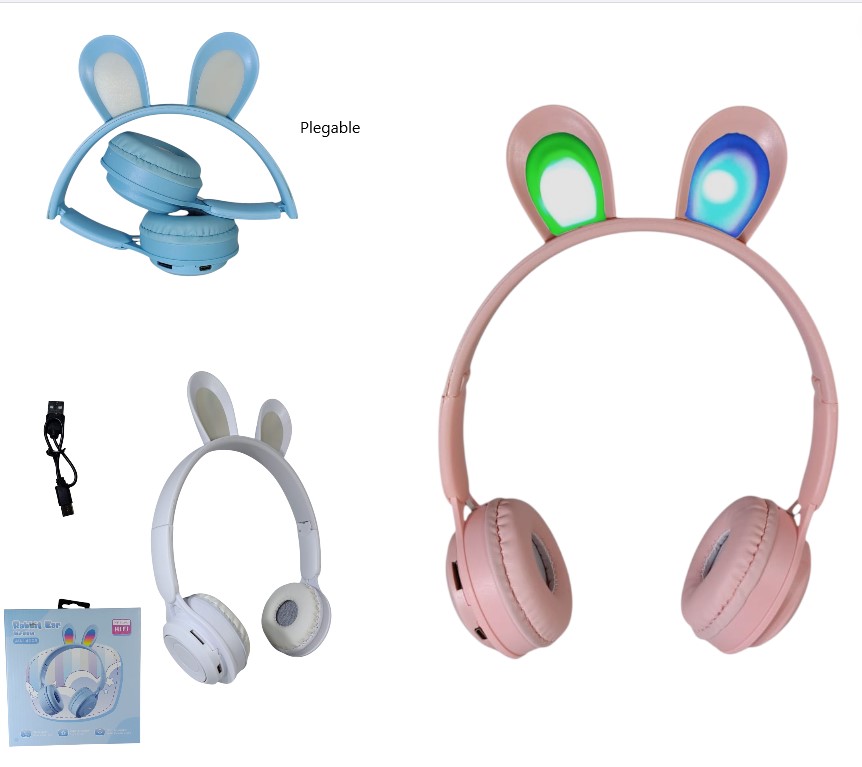 Auriculares con orejas de conejo