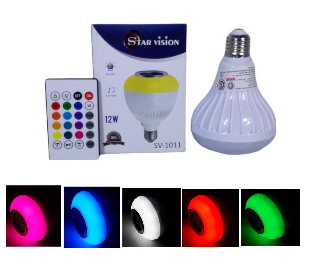 FOCO PARLANTE LED CON CONTROL REMOTO BLUETOOTH