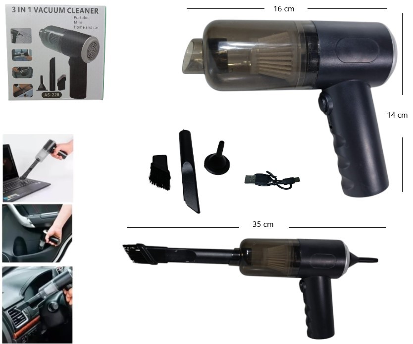 MINI ASPIRADORA SOPLADORA PORTATIL USB 3 EN 1
