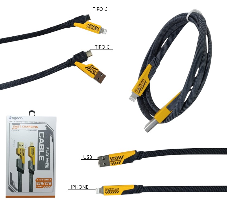 CABLE 4 EN 1 REFORZADO 65W/27W