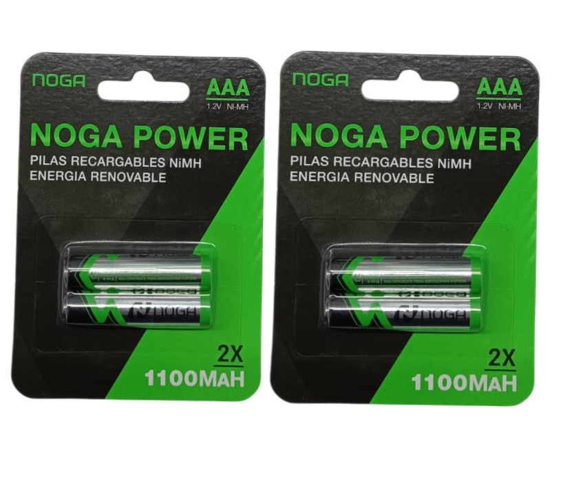 PILAS AAA BLISTER RECARGABLE NOGA 1100MAH