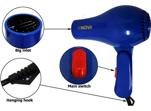 MINI SECADOR DE PELO PLEGABLE 1000w CALOR