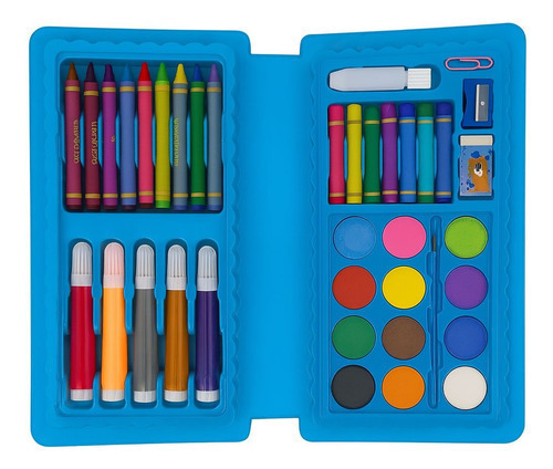 KIT ESCOLAR INFANTIL 42 PIEZAS MARCADORES ACUARELAS CRAYONES