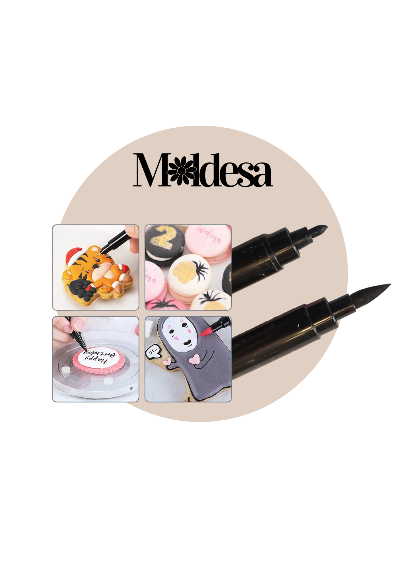 Marcador doble punta comestible negro