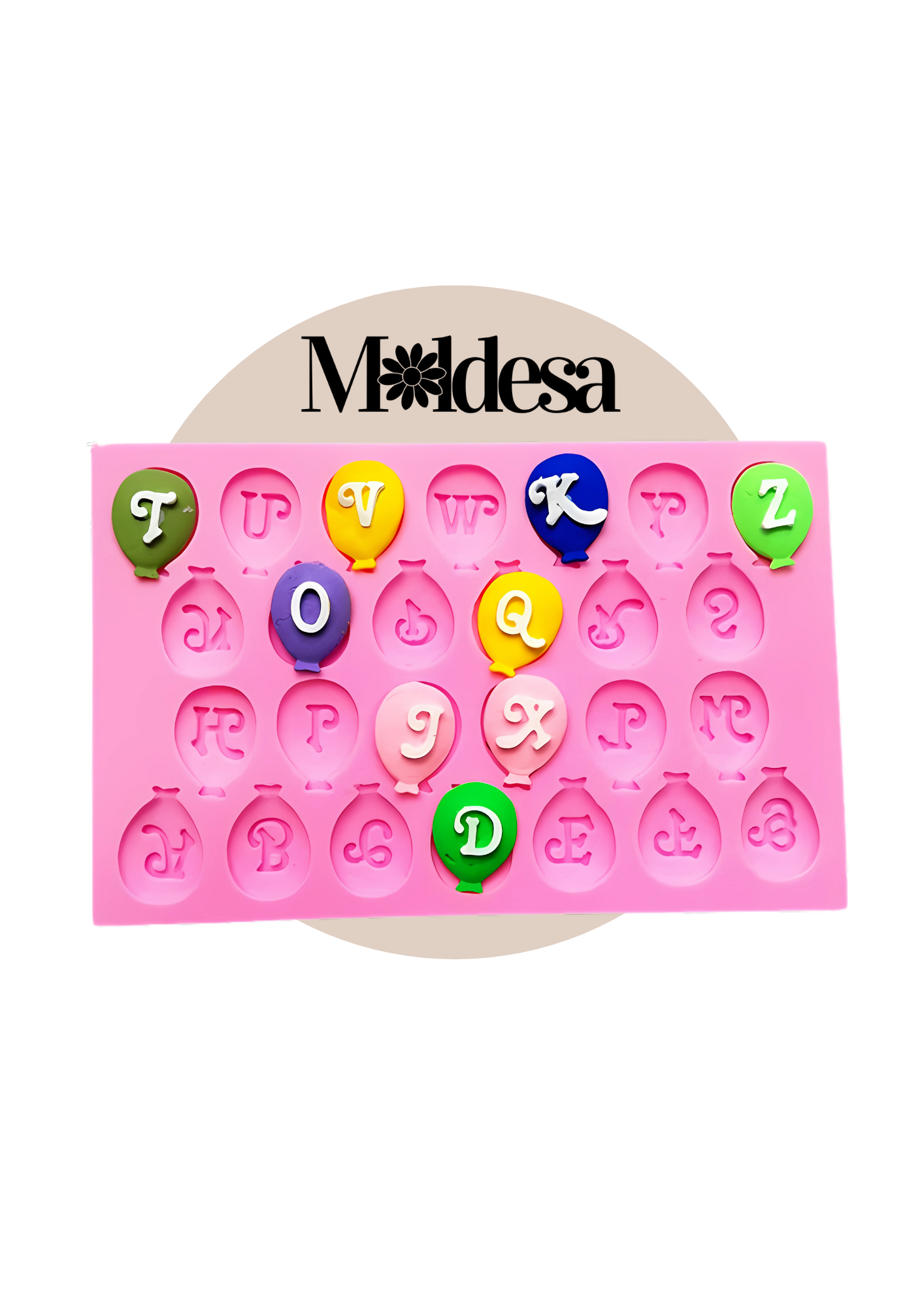 Molde de silicona para globos con letras