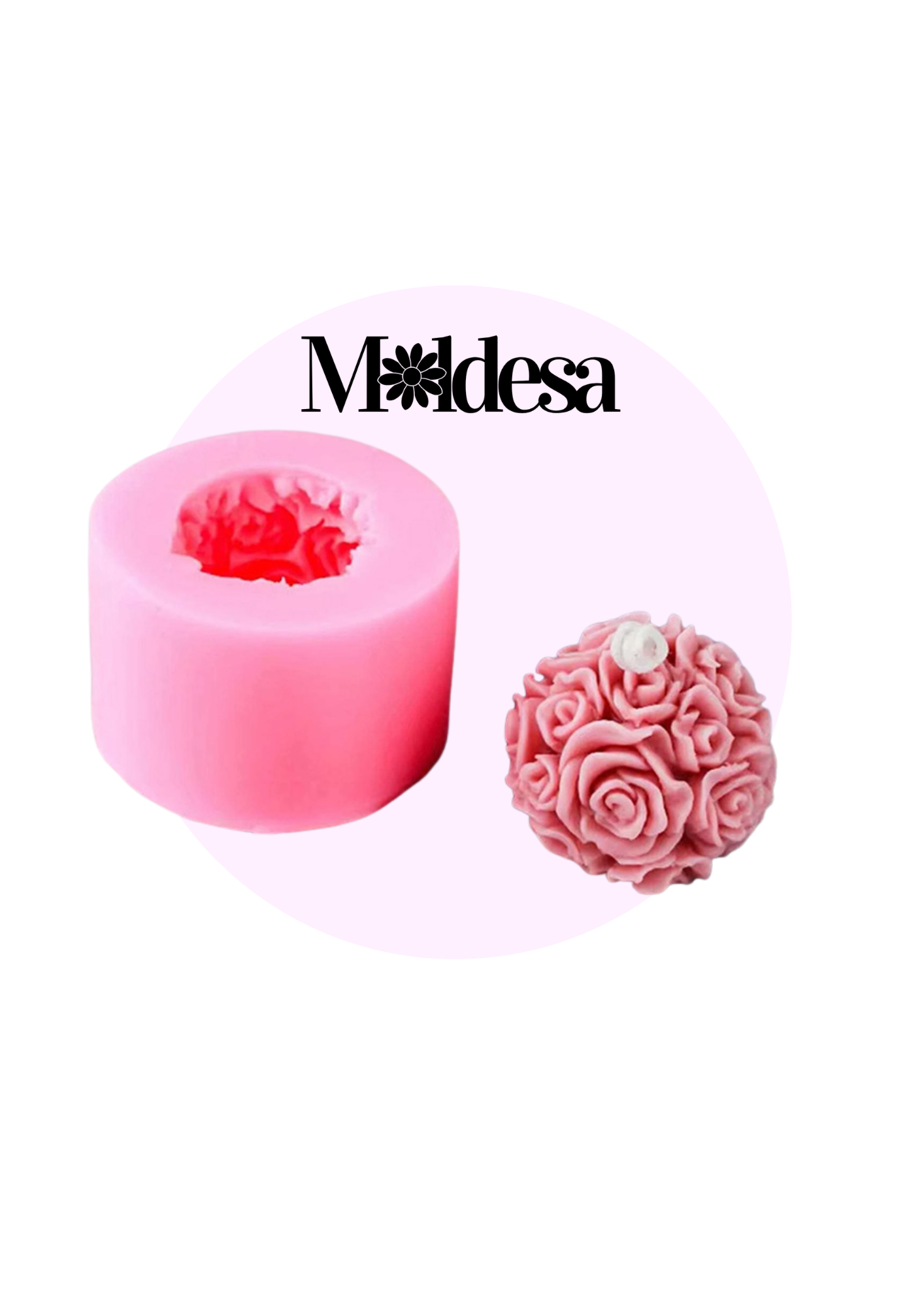 Molde de silicona esfera de rosas