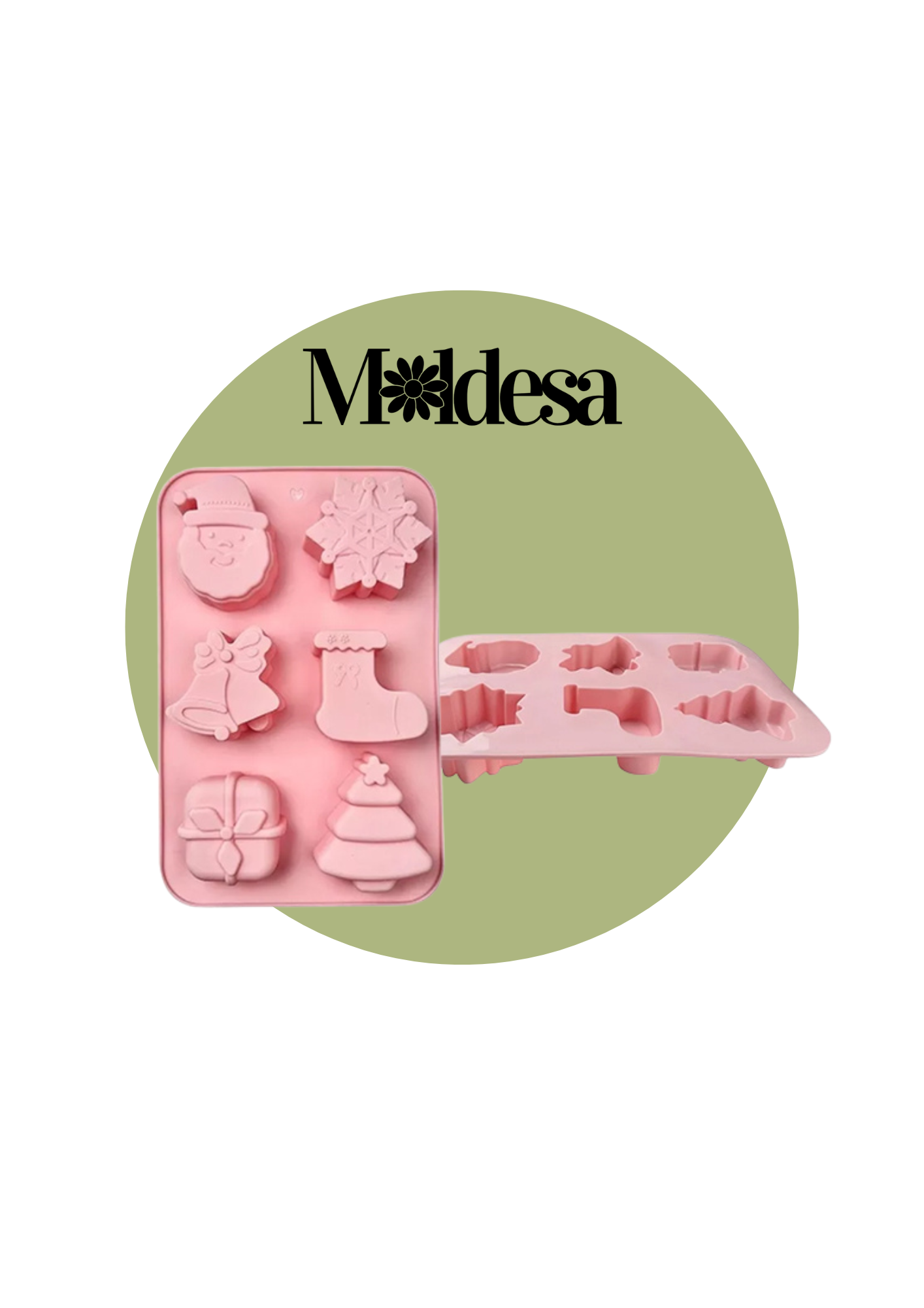 Molde de silicona 6 figuras navideñas