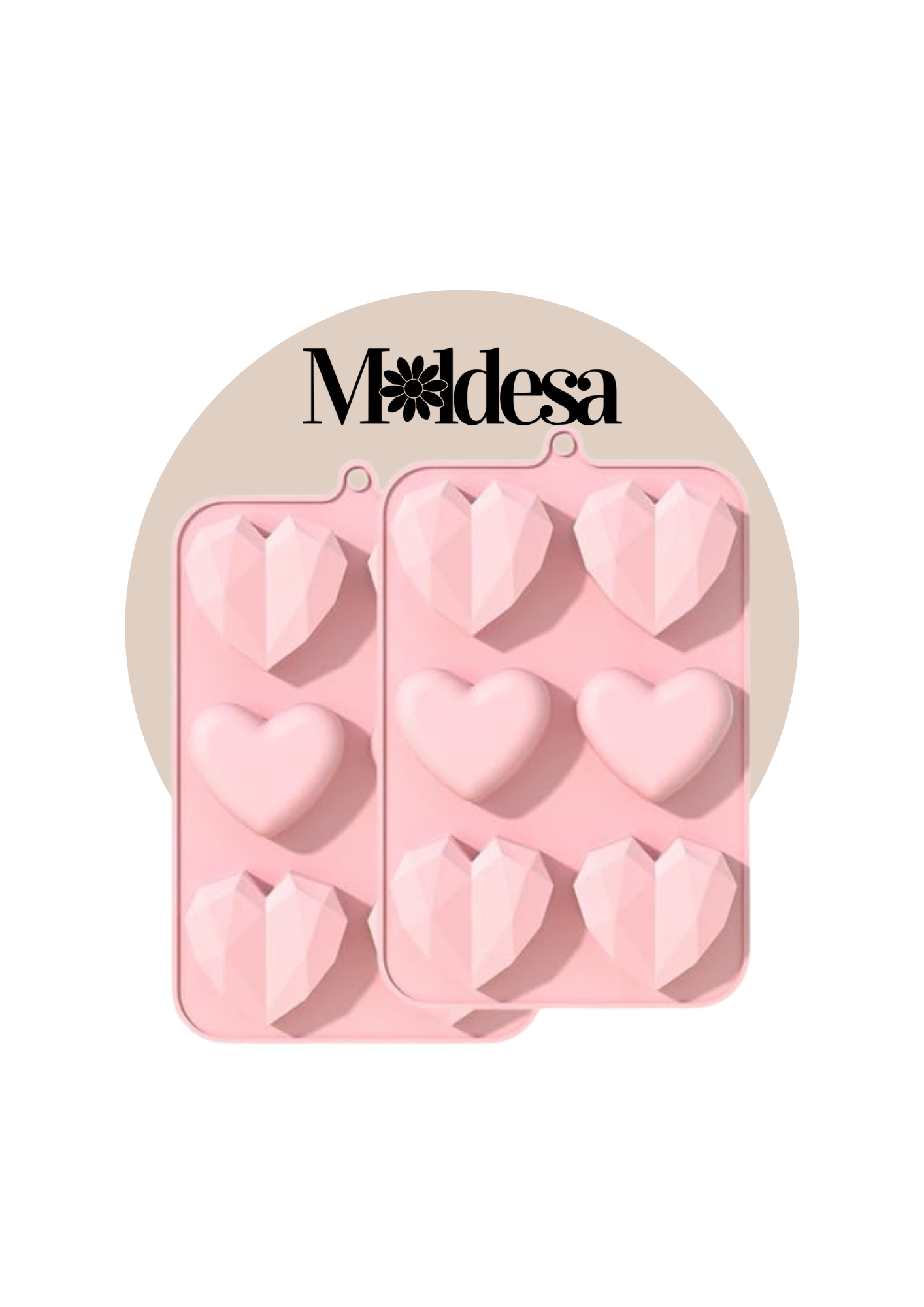 Molde de silicona para 6 corazones