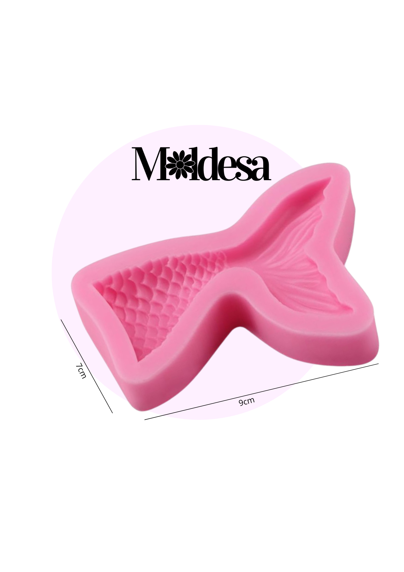 Molde de silicona cola de sirena chica