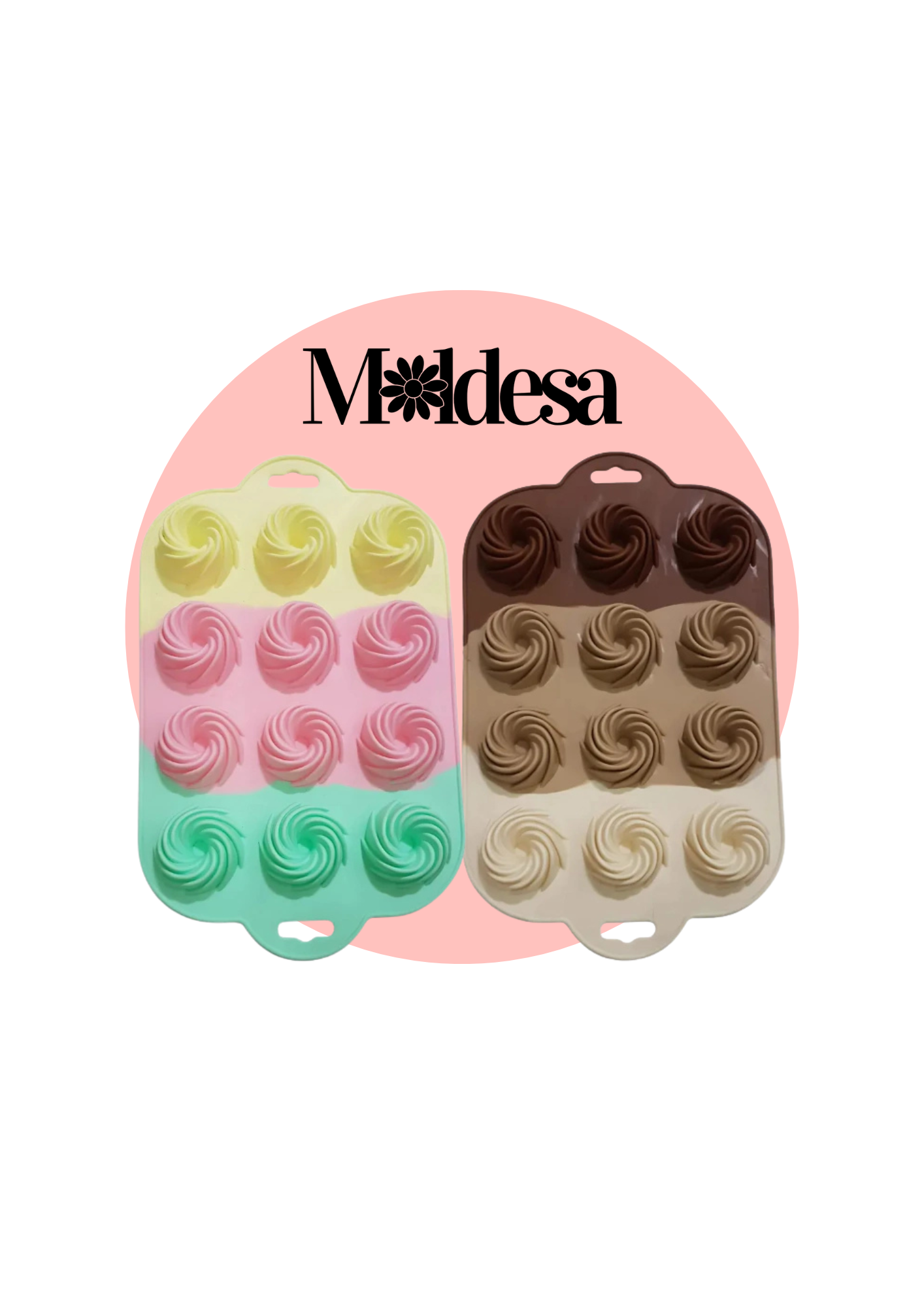 Molde de silicona para mini Savarín Remolino