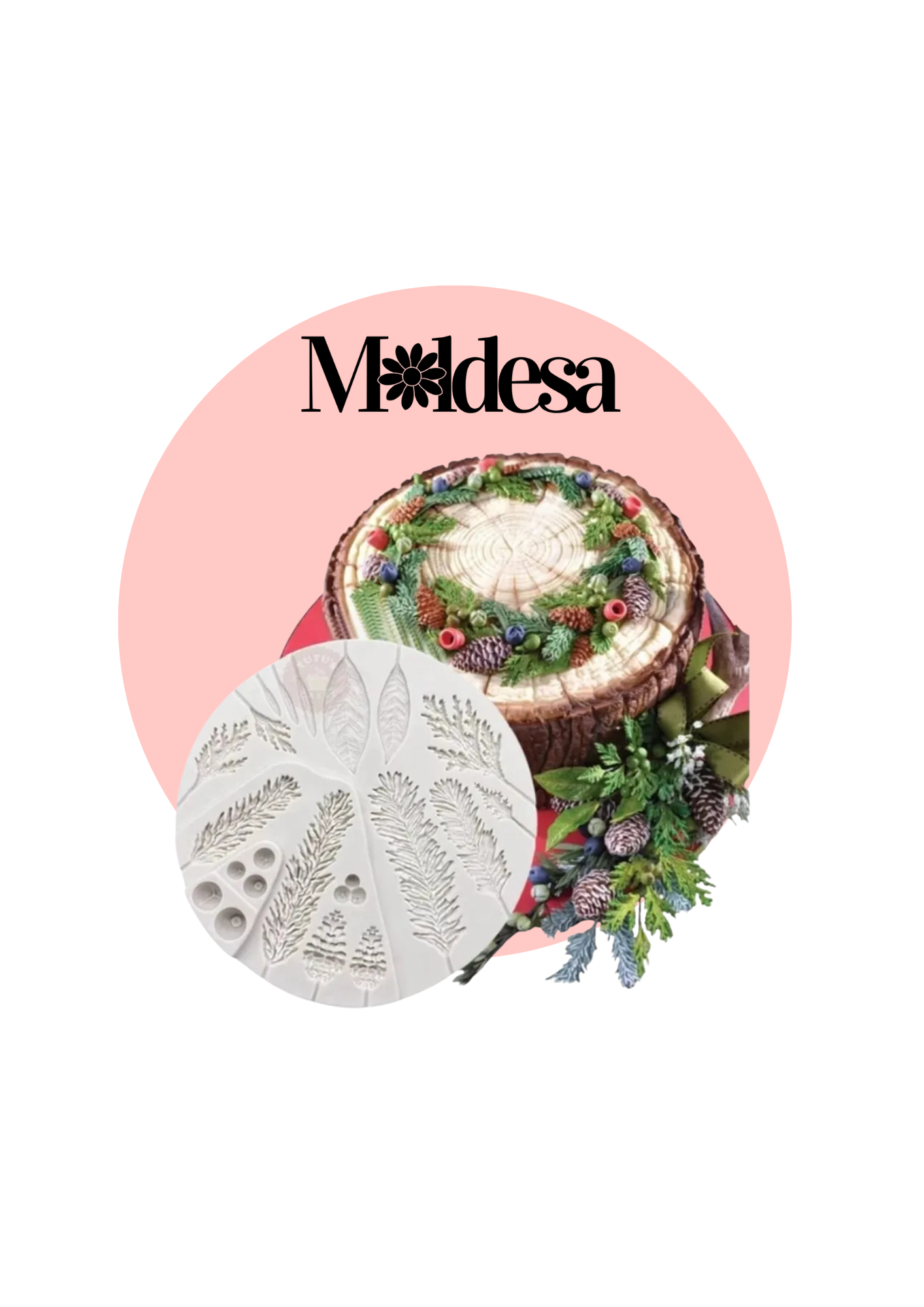 Molde de silicona para hojas y ramas