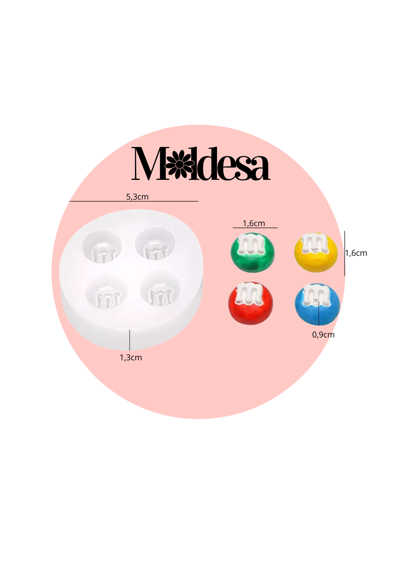 Molde de silicona 4 confites de M (MGD)