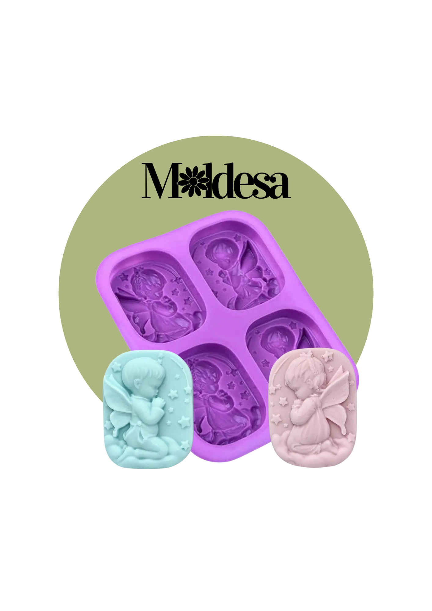 Molde silicona jabones angelitos