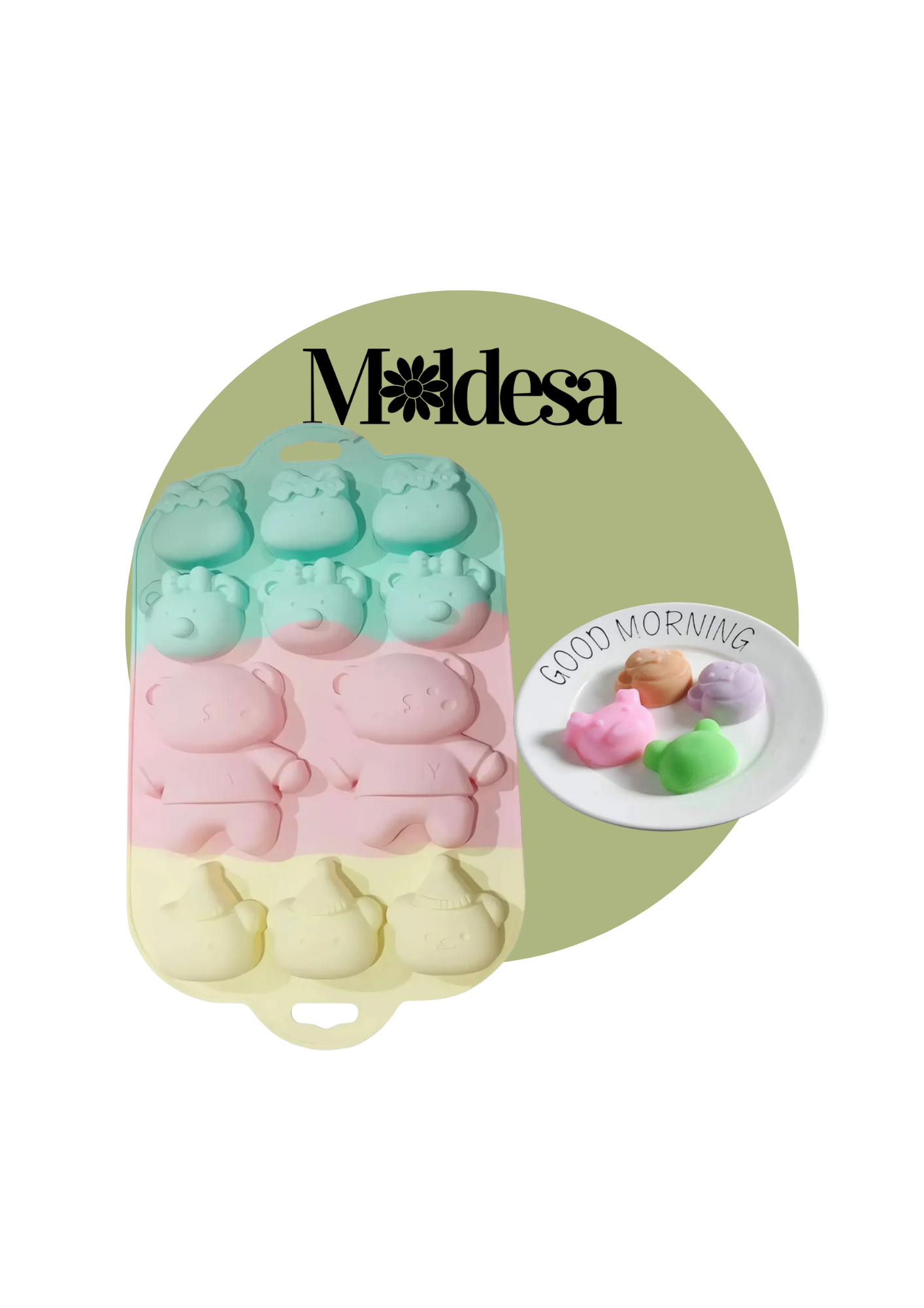 Moldes de silicona bombones con forma de oso