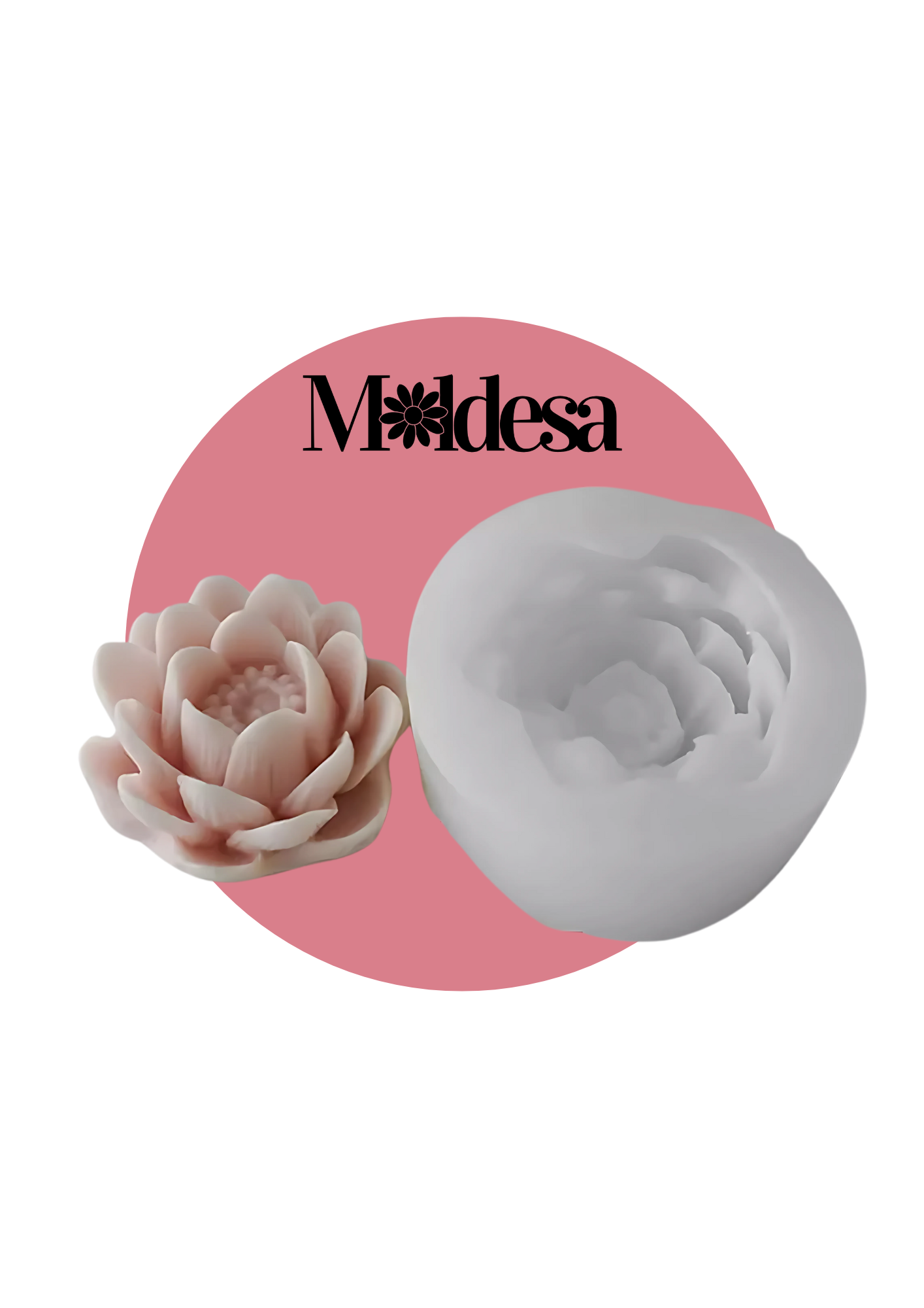 Molde de silicona de flor de loto abierta