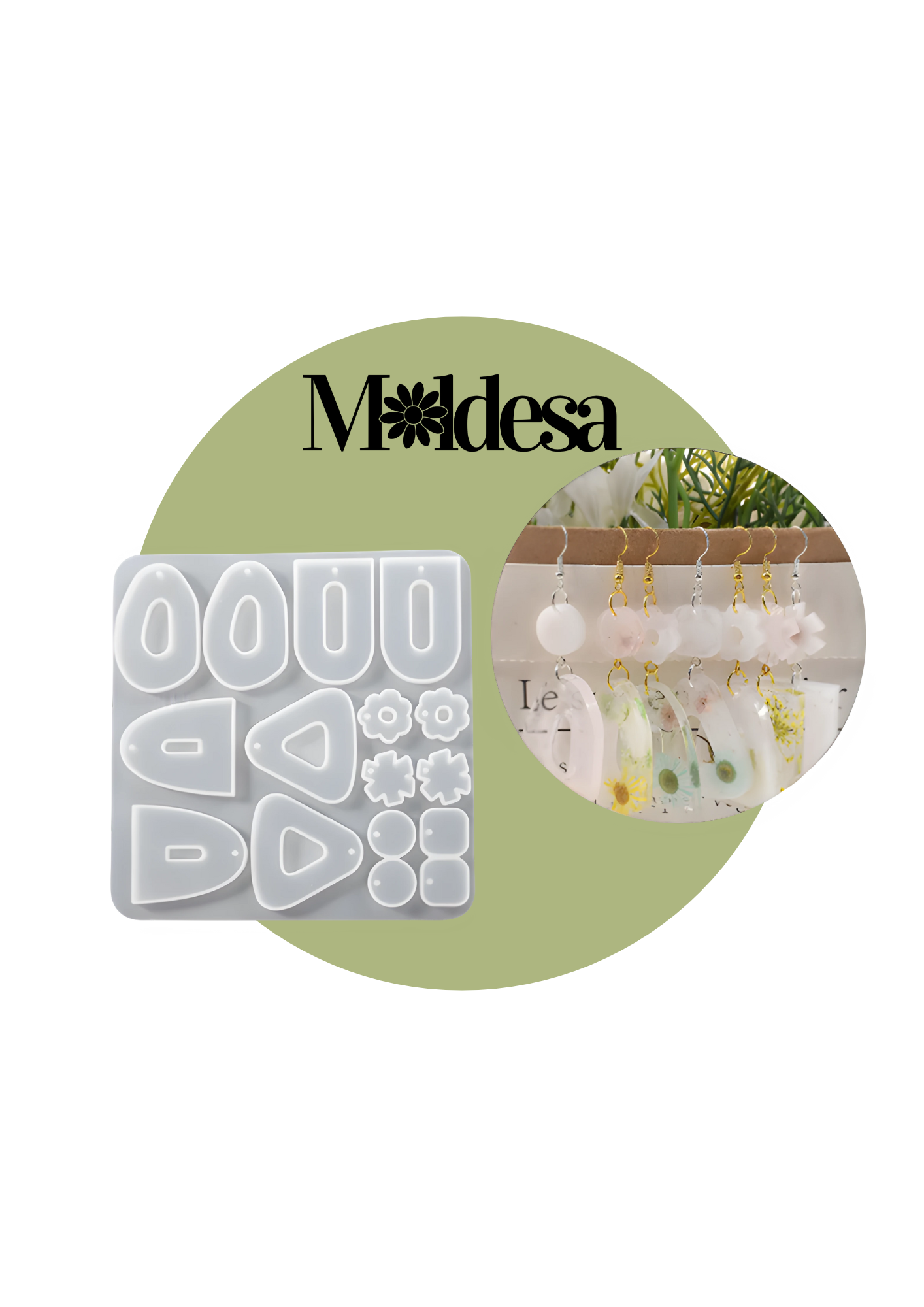 Molde de silicona de 8 pares de aros