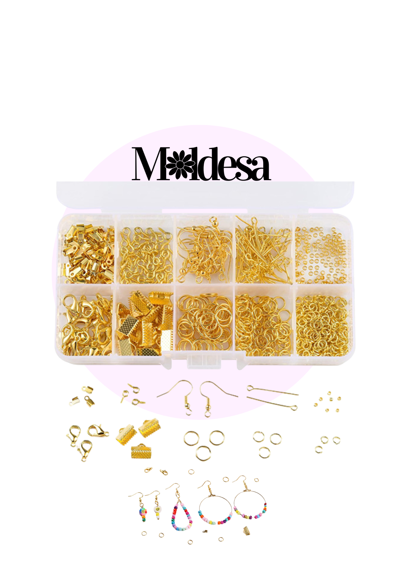 Kit de 10 insumos dorados para armador
