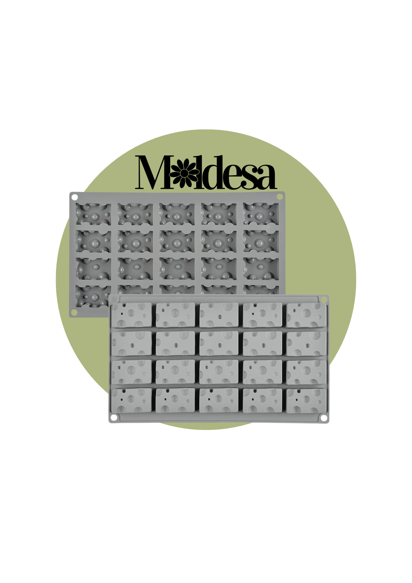 Molde de silicona con forma de quesitos