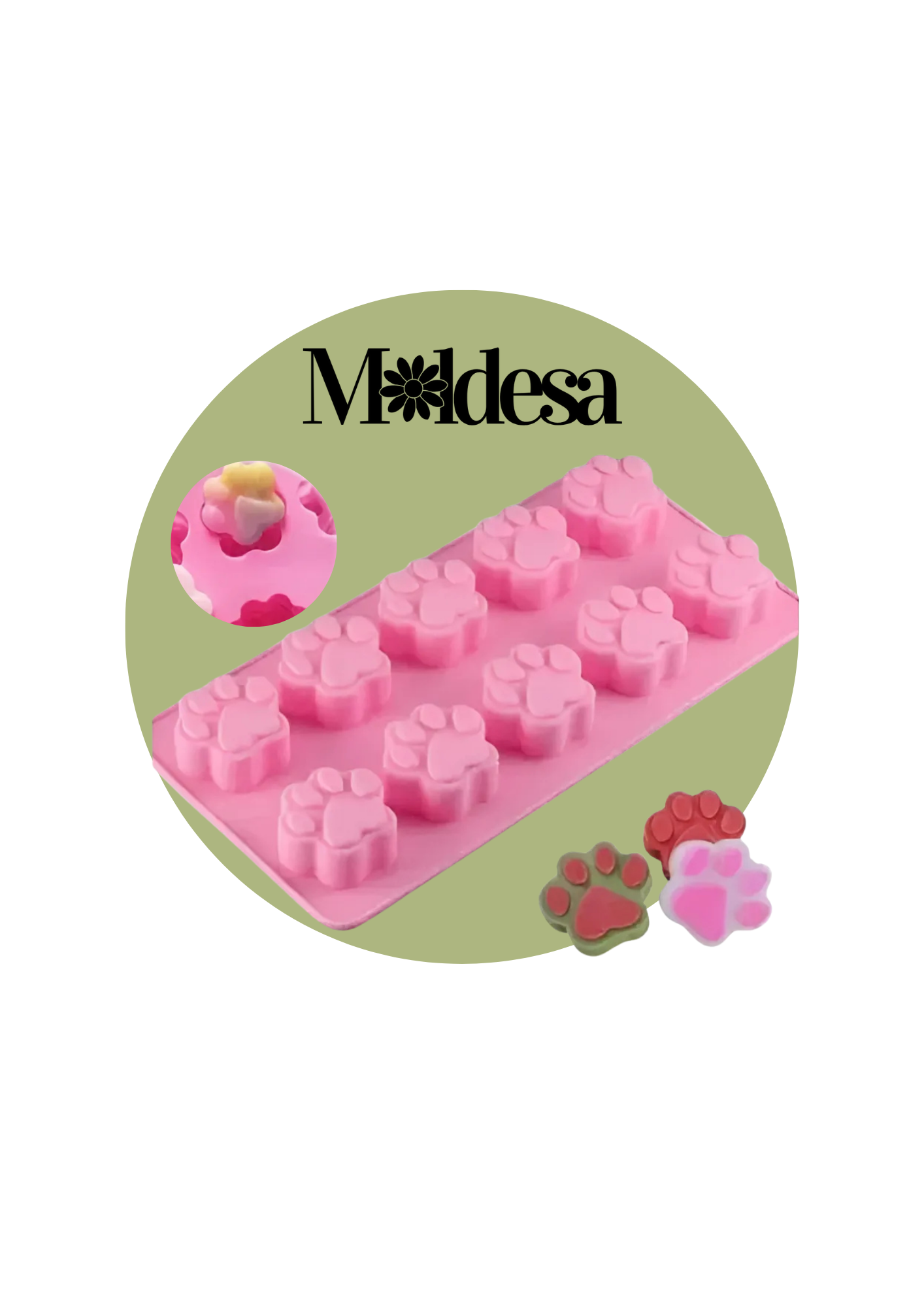 Molde de silicona de huellitas