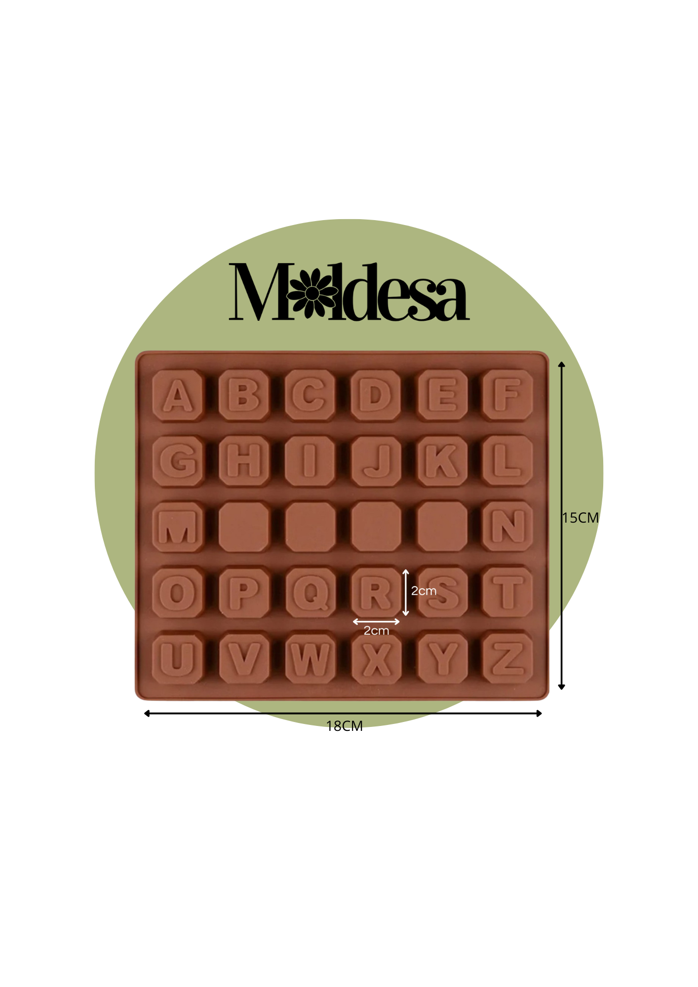 Molde de silicona con forma de letras