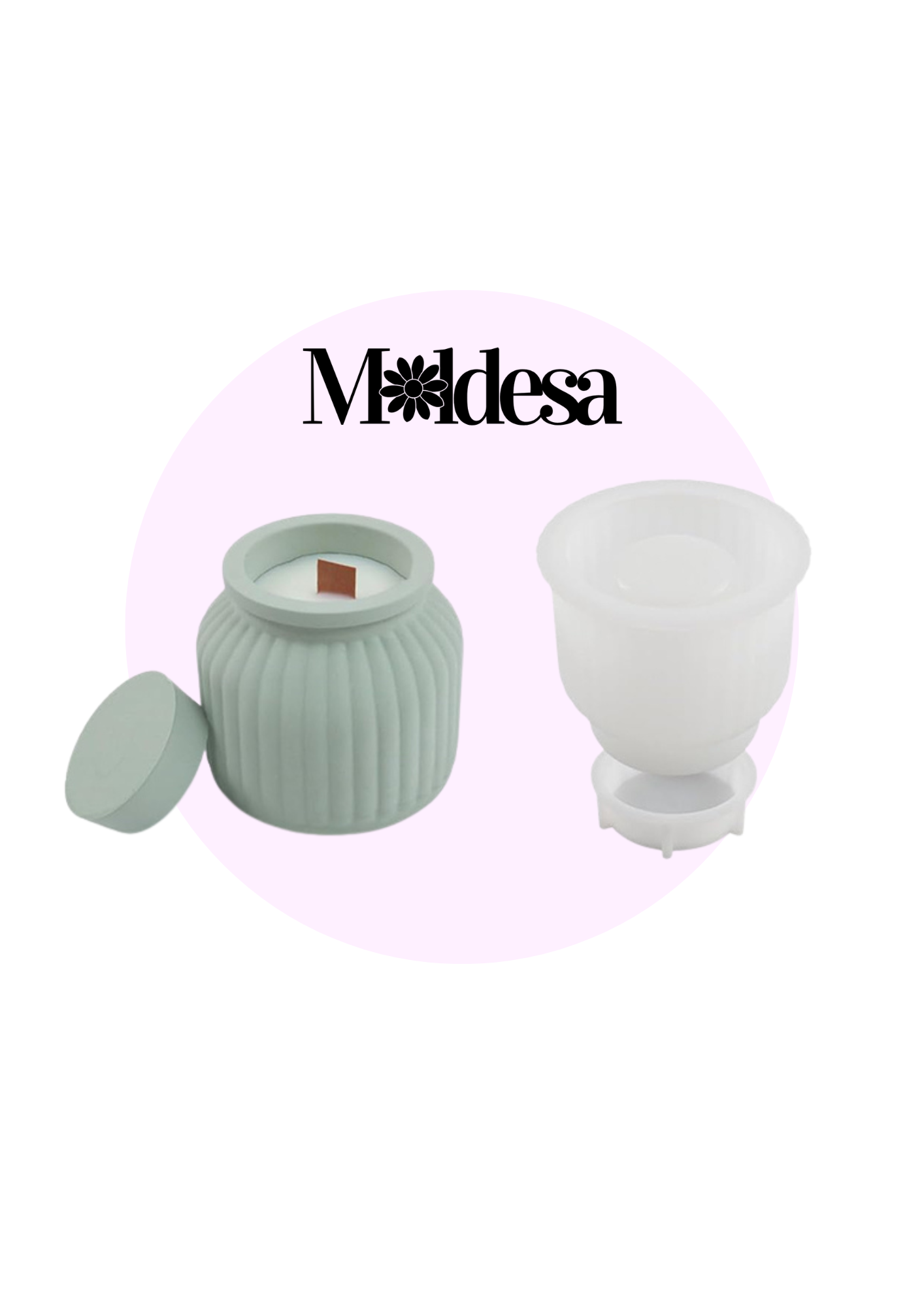 MOLDE SILICONA VASIJA RAYADA c/TAPA CHICA