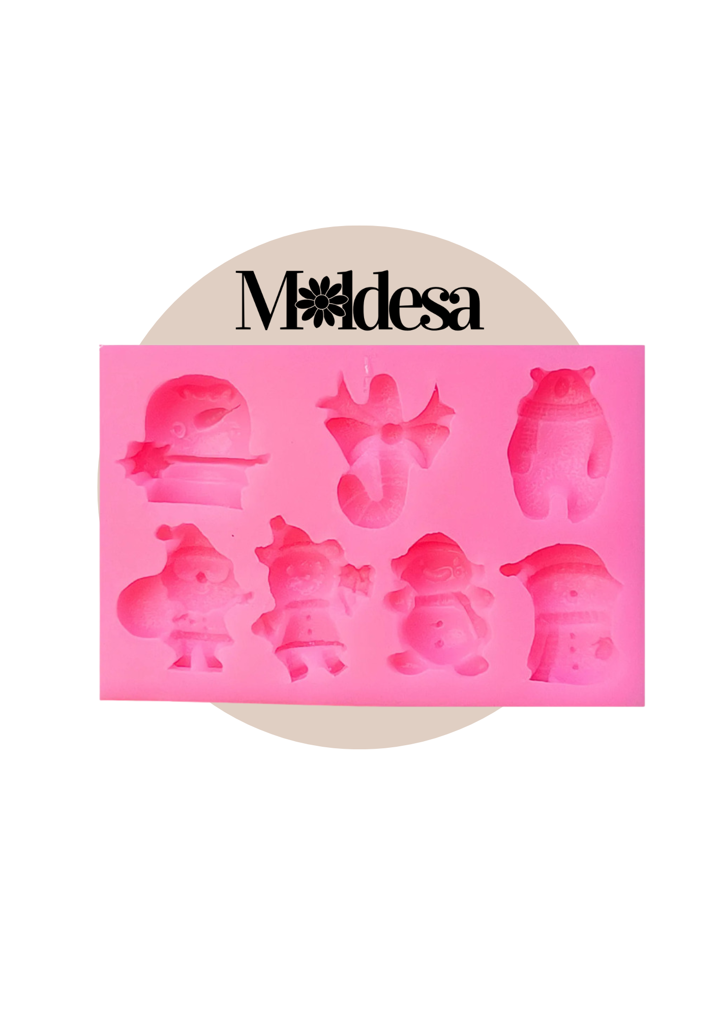 Molde de silicona para min figuras navideñas