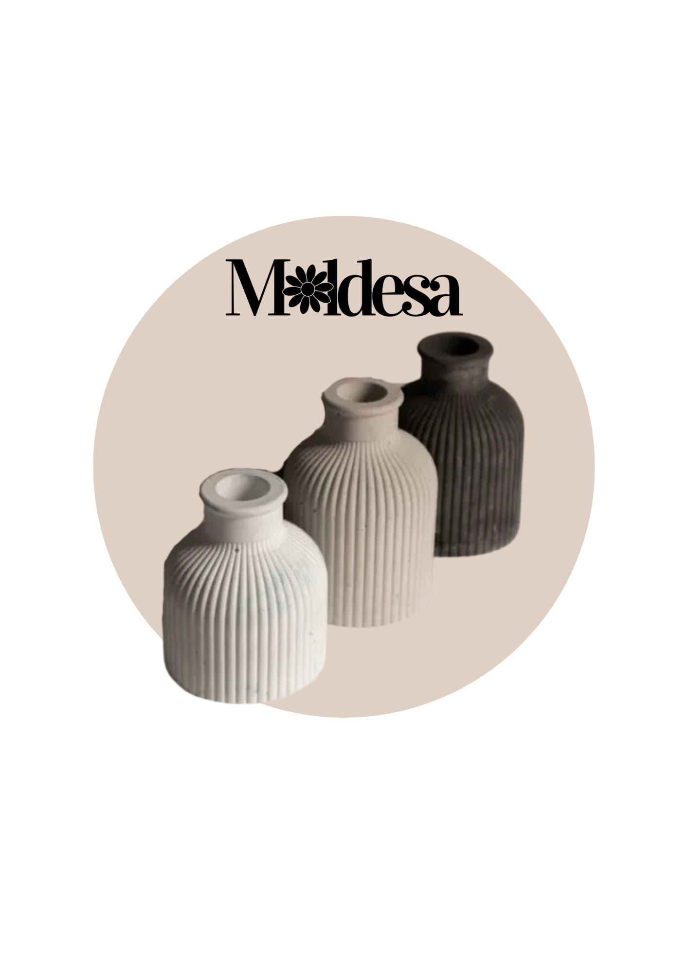 Molde silicona mini florero rayado