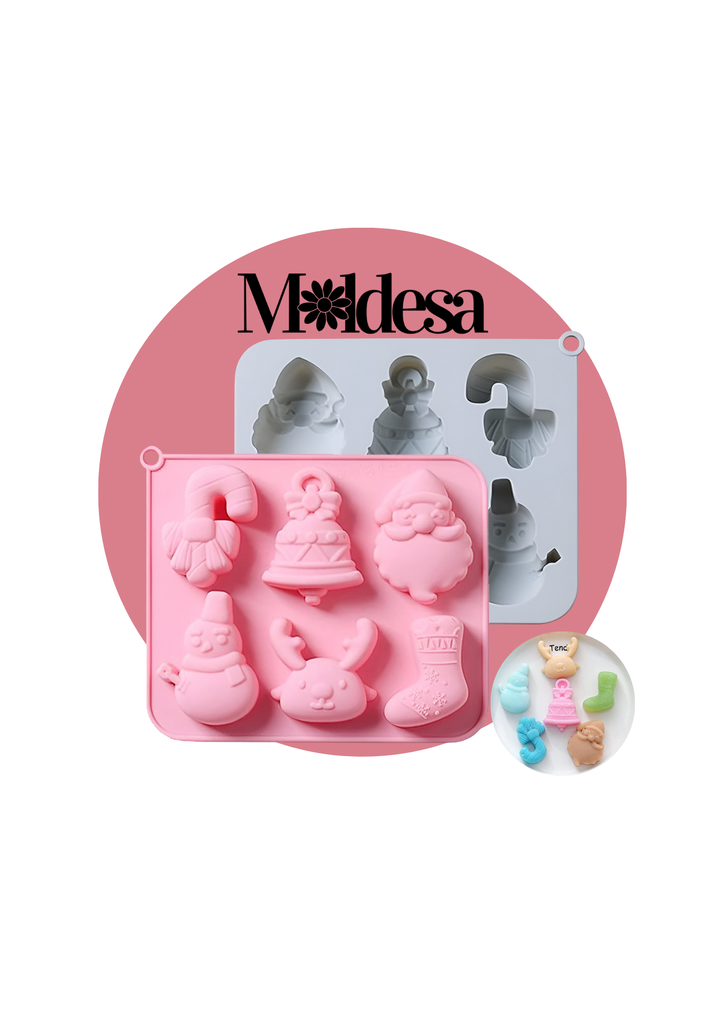 Molde de silicona navideño