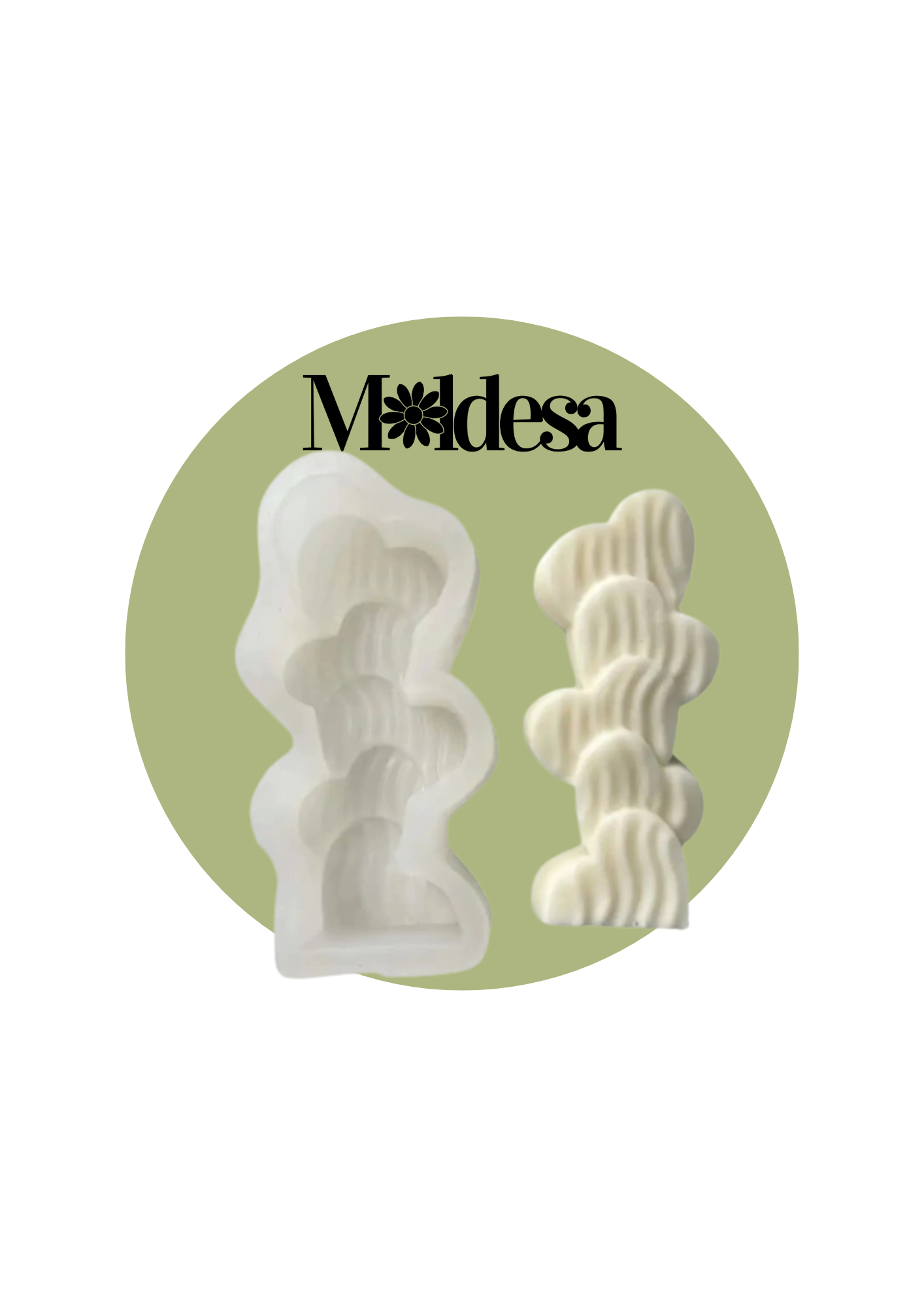 Molde de silicona de columna de corazones 